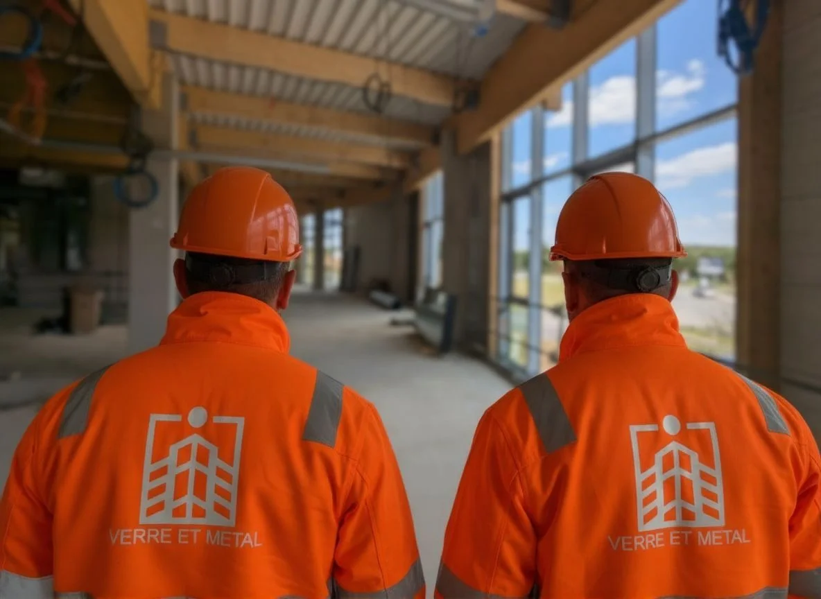 Conducteur de travaux sur un chantier de façade